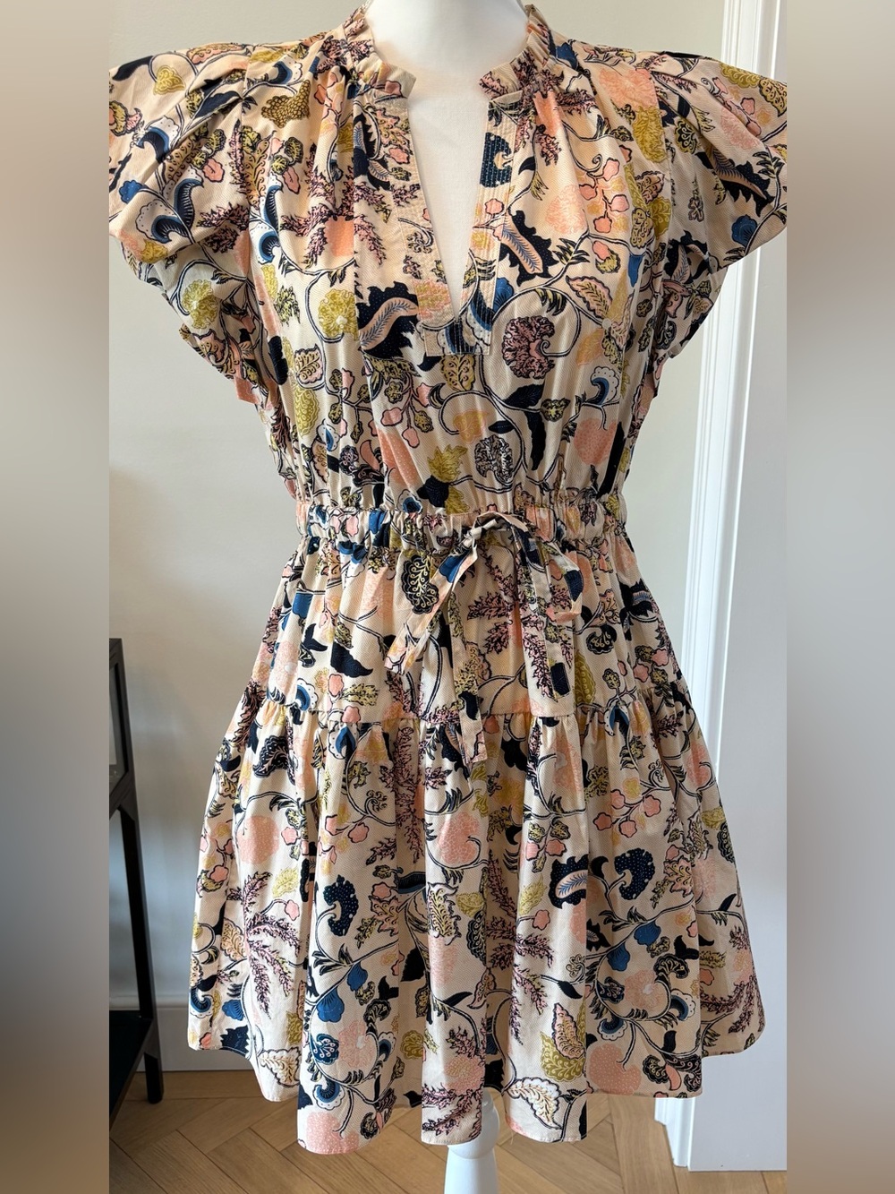 Ulla Johnson Floral Cotton Mini Dress, Size 8, Wedding Garden Party Resort Beach